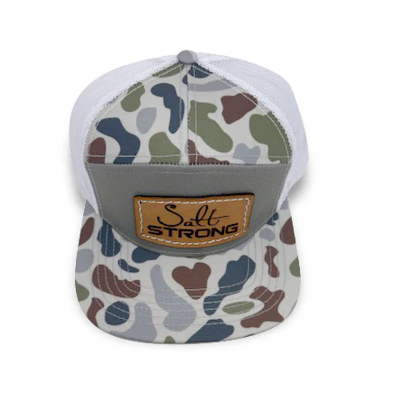 Salt Strong Flats Flyway Camo Leather Patch Hat