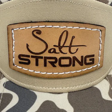 Salt Strong Marsh-Mellow Camo Leather Patch Hat - Image 2