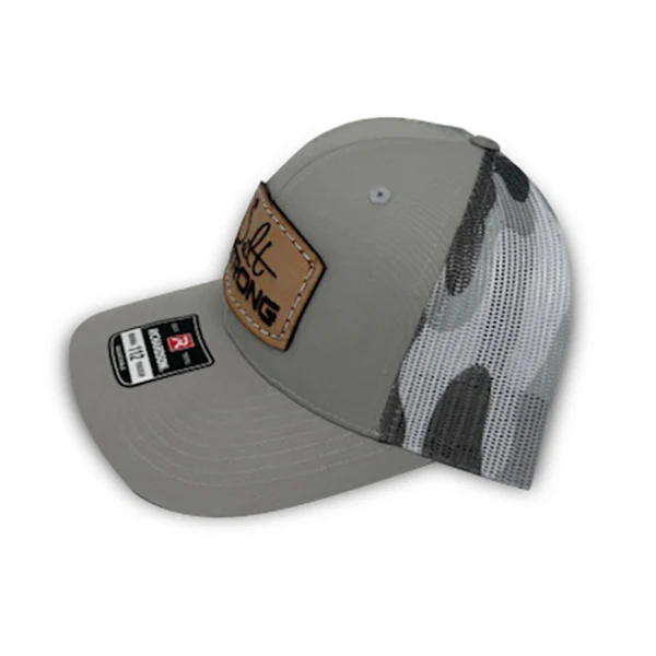 Salt Strong Oyster Shell Camo Leather Patch Hat - Image 3